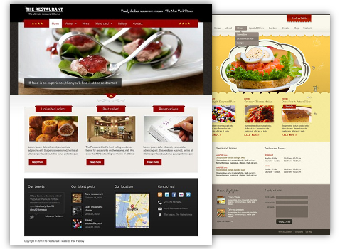 Tema grafico sito per ristorante